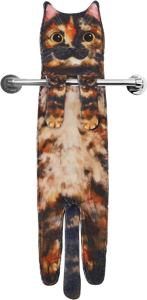 Cat Funny Hand Towels for Bathroom Kitchen